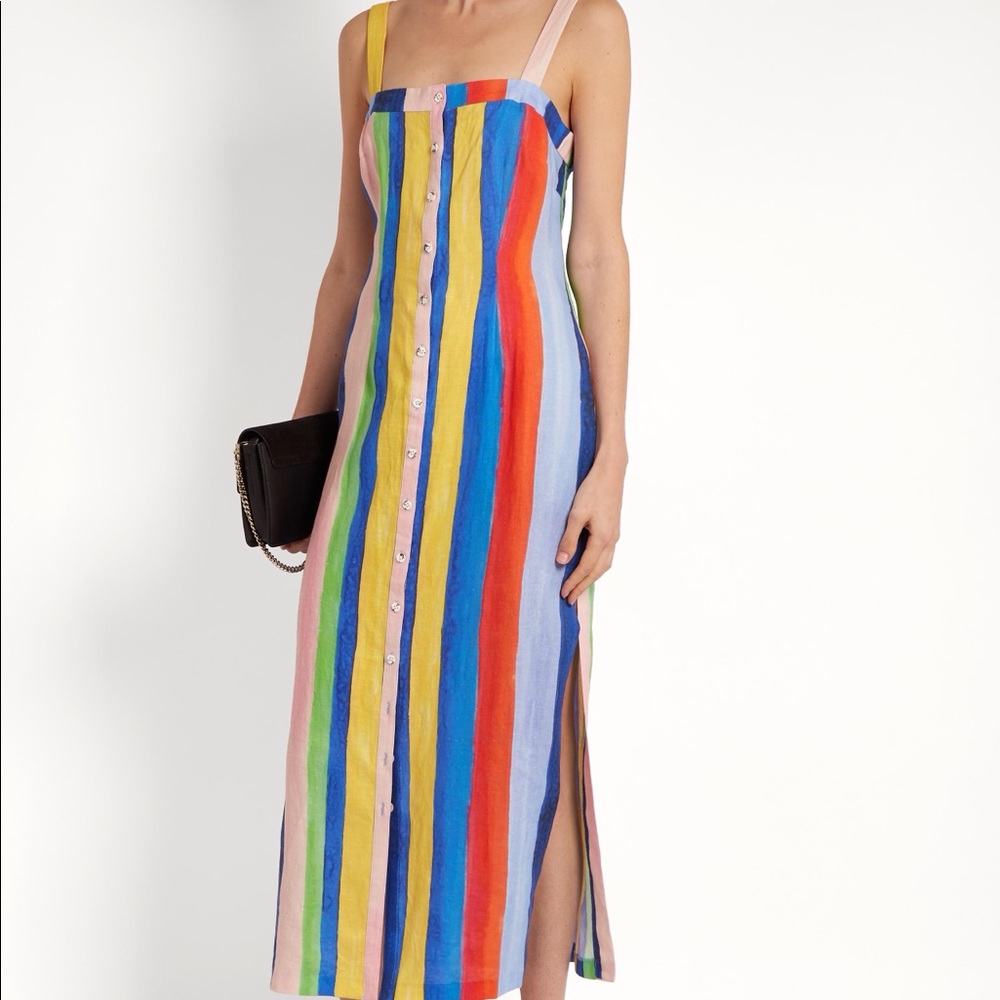 Mara Hoffman Rainbow Watercolor Maxi Dress NWT
